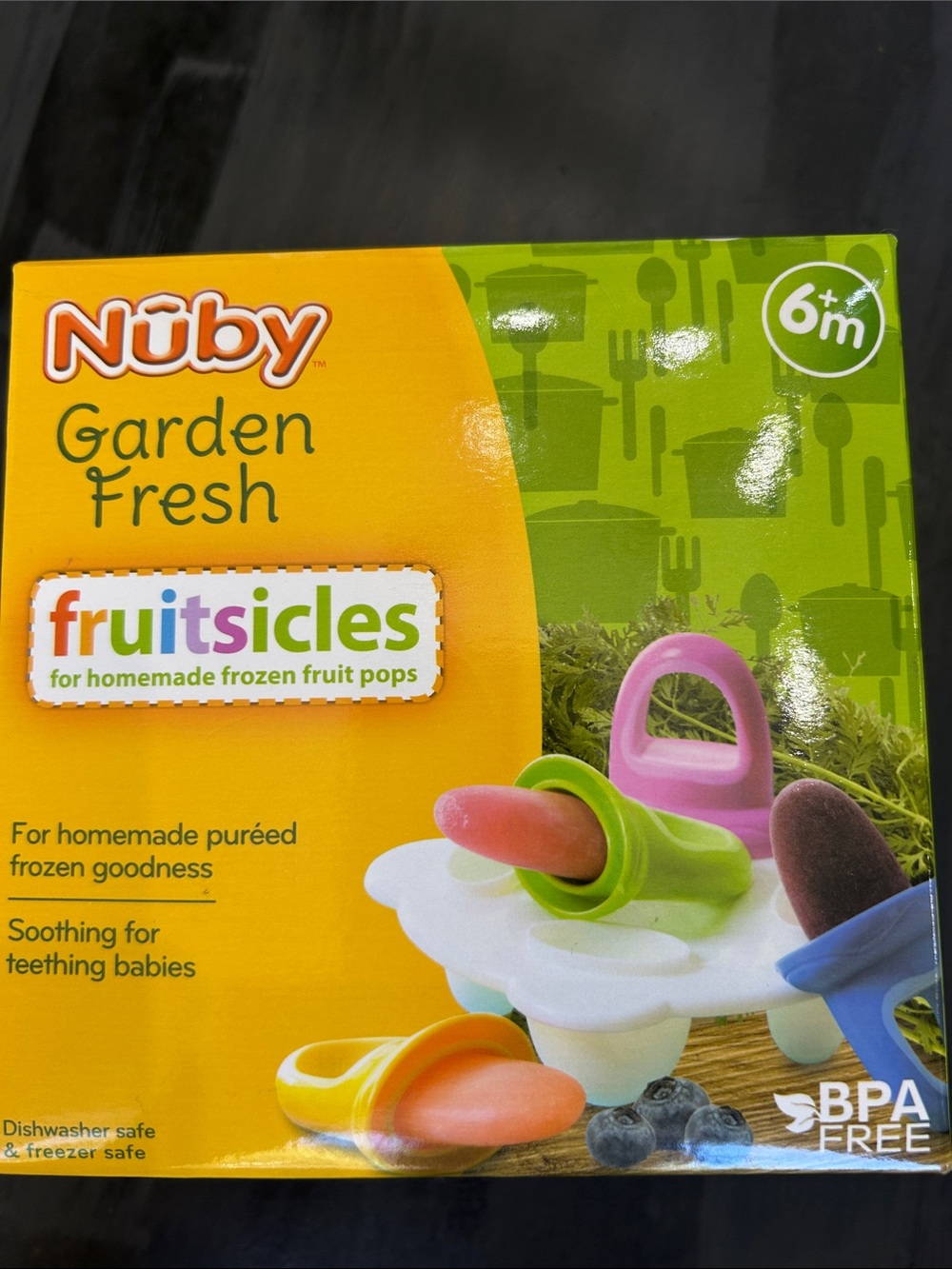 Nûby Garden Fresh Fruitsicles Frozen Fruit Pop Molds - Green & Pink
